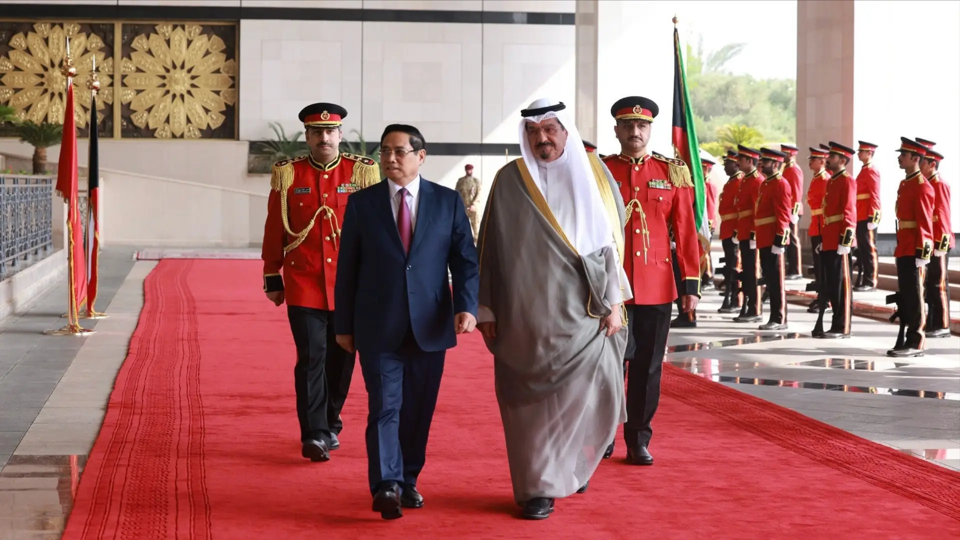 Lễ đón Thủ tướng Phạm Minh Chính thăm chính thức Kuwait